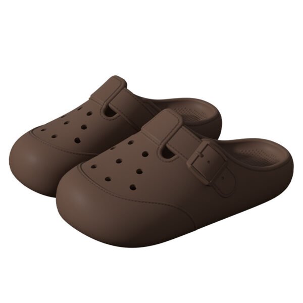 New Hole Shoes Summer Buckle Baotou Slippers Outerdoor Garden Clogs Shoes Indoor Non-Slip Floor Home Slipper - Image 3